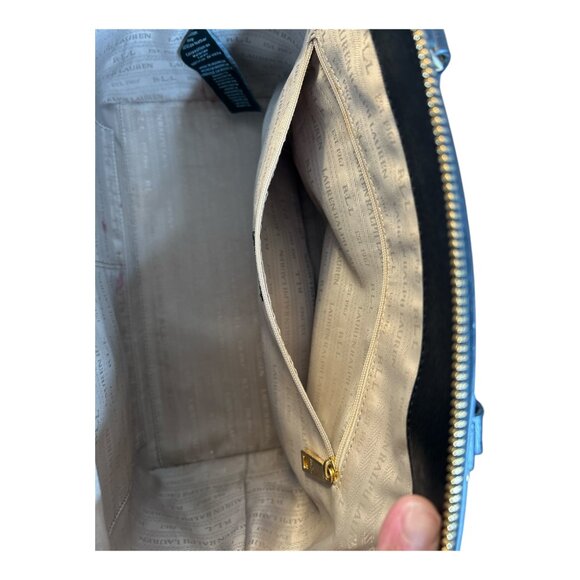 Lauren Ralph Lauren Saffiano Stefanie II Satchel Top Handle Leather - Picture 9 of 14